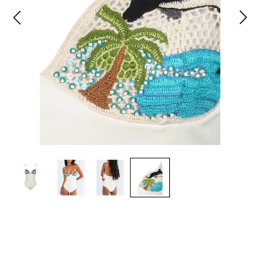 Tropical Embroidered swim suit - Picture 2 of 6